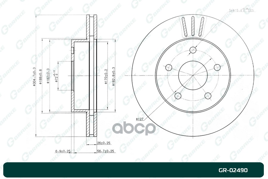 Диск Тормозной 02490 Gr02490 G-BRAKE арт. GR02490