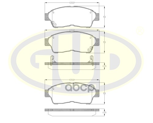 Колодки Тормозные Дисковые | Перед | G.U.D арт. GBP040202