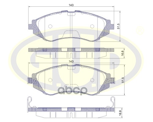Колодки Тормозные Дисковые | Перед | G.U.D арт. GBP064502