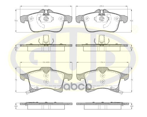 Колодки Тормозные Дисковые | Перед | G.U.D арт. GBP103602