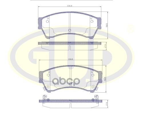 Колодки Тормозные Дисковые | Перед | G.U.D арт. GBP119602