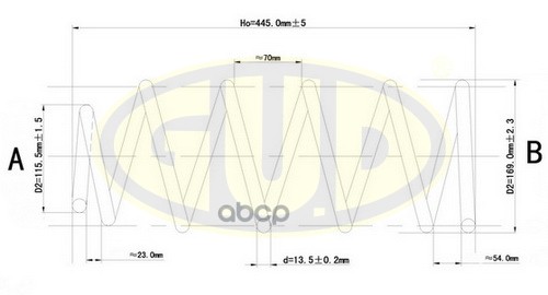 Пружина Пер Volvo S80/V70 2.0T/2.4/T/2.5T Кроме 4Wd 00 G.u.d Gcs095830 G.U.D арт. GCS095830