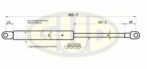 Амортизатор Капота Audi 100 (A4, C3) 04/85-12/90 320N L=465/187Mm G.U.D арт. GGS010111