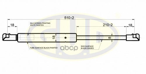 Амортизатор Багажника Pgt 206 09/98- 340N L=510/210Mm G.U.D арт. GGS020419