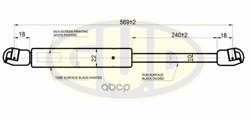 Амортизатор Багажника Vw Transporter T4 01/90-07/92 830N L=569/240Mm G.U.D арт. GGS020554