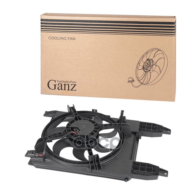 Вентилятор радиатора в сборе CHEVROLET Aveo 08-12/DAEWOO Gentra X 1.4/1.6/1.2 0 GANZ GIC06503 GANZ арт. GIC06503