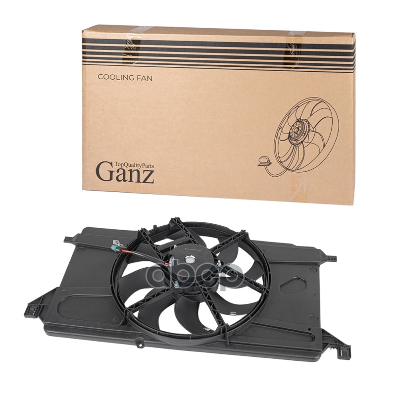 Вентилятор радиатора в сборе (без модуля управления) FORD Focus 1.6 09- GANZ GIC06506 GANZ арт. GIC06506