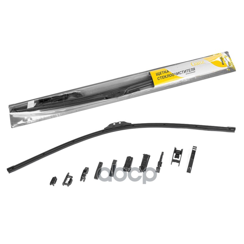 Щетка стеклоочистителя 700 мм бескаркасная 1 шт GANZ GIS01024 (8 адаптеров) GANZ арт. GIS01024