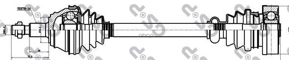Привод в сборе левый AUDI A3 (8L1) GSP арт. 203006