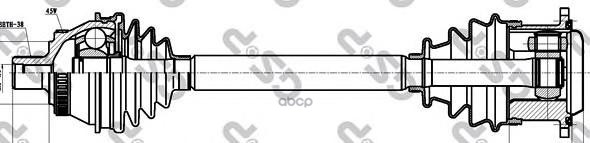 Привод в сборе левый AUDI A4 (8D2  B5) GSP арт. 203015
