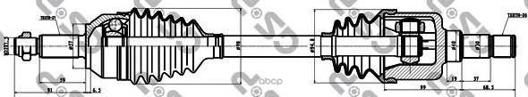 Привод в сборе передний левый FORD MONDEO II (BAP)  JAGUAR X-TYPE I (X400) GSP арт. 218027
