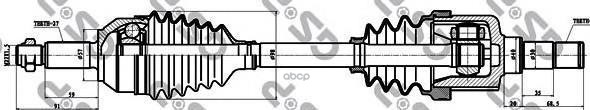 Привод В Сборе Левый Ford Mondeo Iii 1.82000.10-Flmt GSP арт. 218143