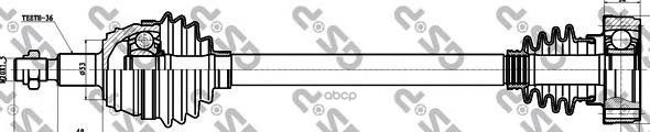 Привод в сборе левый AUDI A3 (8L1) GSP арт. 261045