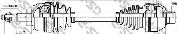Привод в сборе левый VW MULTIVAN Mk V (7HM  7HN  7HF  7EF  7EM  7EN) GSP арт. 261084