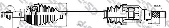 Привод в сборе левый RENAULT KANGOO / GRAND KANGOO (KW0/1_) GSP арт. 299070