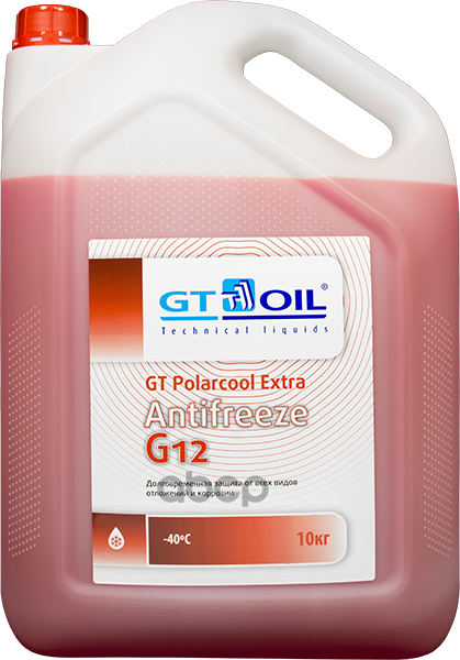 Антифриз готовый карбоксилатный красный Polarcool Extra G12 10кг GT OIL арт. 4606746008278