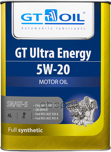 GT OIL Масло GT Ultra Energy  SAE 5W-20  API SN/GF-5  4 л
