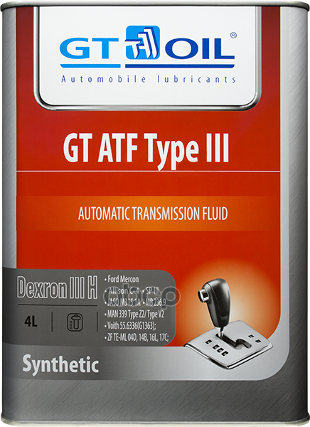 Масло трансмиссионное синтетическое ATF TYPE III 4л GT OIL арт. 8809059407615