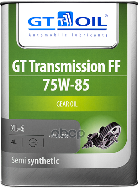 Масло трансмиссионное полусинтетическое Transmission FF 75W85 GL-4 4л GT OIL арт. 8809059407806