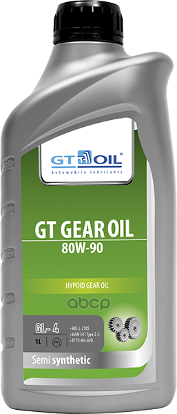 Масло трансмиссионное полусинтетическое Gear Oil 80W90 GL-4 1л GT OIL арт. 8809059407813