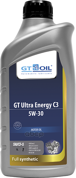 GT OIL Масло моторное синтетическое GT Ultra Energy C3 5W30 SN/CF, C3 1л