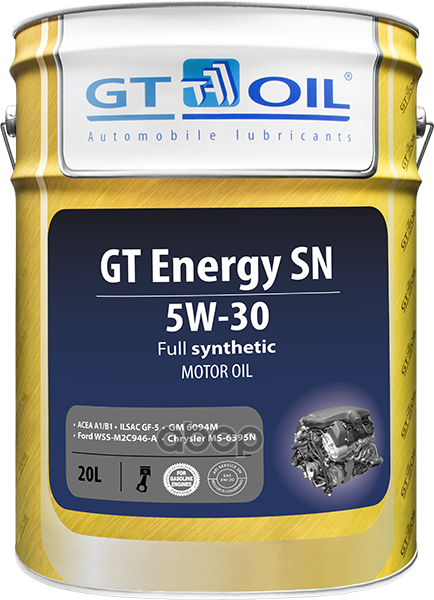 GT OIL Масло моторное синтетическое GT Energy 5W30 SN, A1/B1, GF-5 20л