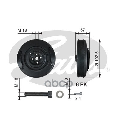 Шкив Коленвала Tvd1033a (7845-20045) Gates арт. TVD1033A