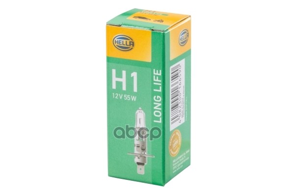Лампа 12V H1 55W HELLA LONG LIFE 1 шт. картон 8GH002089-351 HELLA арт. 8GH002089-351