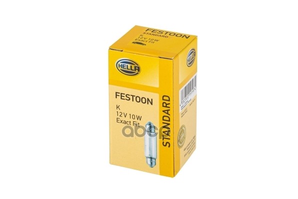 Лампа 12V C10w 10W Sv8,5-8 Hella 1 Шт. Картон 8Gm002091-131 HELLA арт. 8GM002091-131