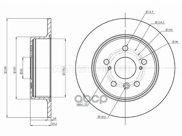 Диск тормозной (Сзади) Lexus RX 97-03 / Toyota Camry 01-11 HOSU арт. HSDB0134
