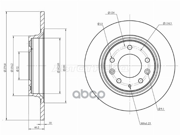 Диск тормозной (Сзади) Mazda 6 02-12 / FAW Besturn B50 12-17 HOSU арт. HSDB0136