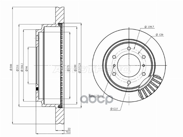 Диск тормозной (Сзади) Mitsubishi Pajero 99-20 / Montero 00- HOSU арт. HSDB0146