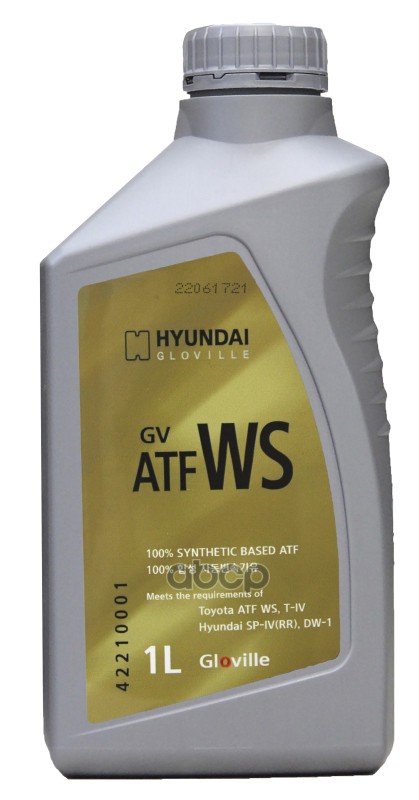 Масло Трансмиссионное Gv Atf Ws 1Л. HYUNDAI Gloville арт. 42210001