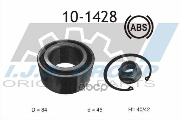 Подшипник Ступичный Honda: Civic Viii Hatchback 2.2 Ctdi 05-, Cr-V Ii 2.0/2.2 Ctdi 01-06, Fr-V 1.7/1.8/2.0 04- IJS арт. 10-1428