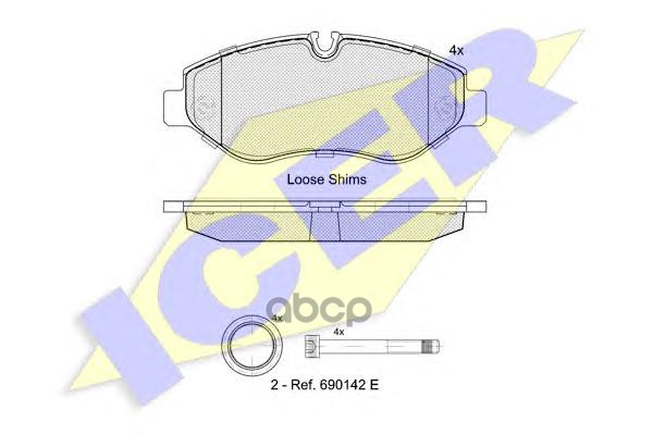 Колодки торм диск MB SPRINTER 3-t  VW CRAFTER 30 (2E) Icer арт. 141786