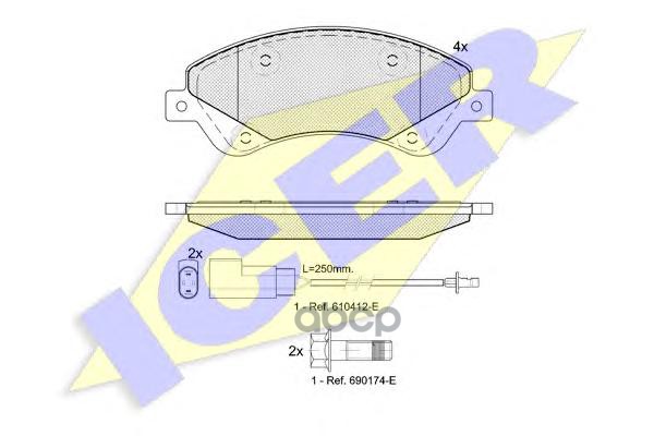 Колодки торм диск Ford TRANSIT 2.2 TDCi Icer арт. 141792