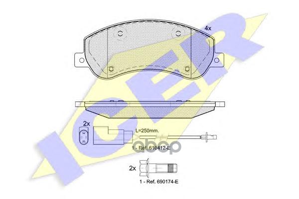Колодки торм диск Ford TRANSIT  2.2 TDCi 2.3i 16v 2.4 TDCi Icer арт. 141793