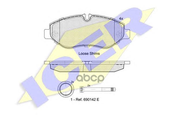 Колодки торм. диск. Daily III 29  35  40  45  50  60  65 Icer арт. 141832