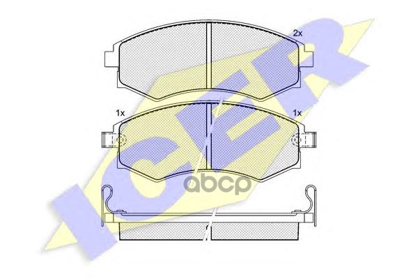 Колодки Передние Hyundai Elantra 00-06/Matrix 04-> Icer 181267 Icer арт. 181267