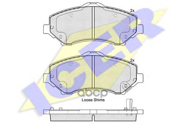 Колодки торм. диск. WRANGLER III 2.8 CRDi  3.8i V6 Icer арт. 181908