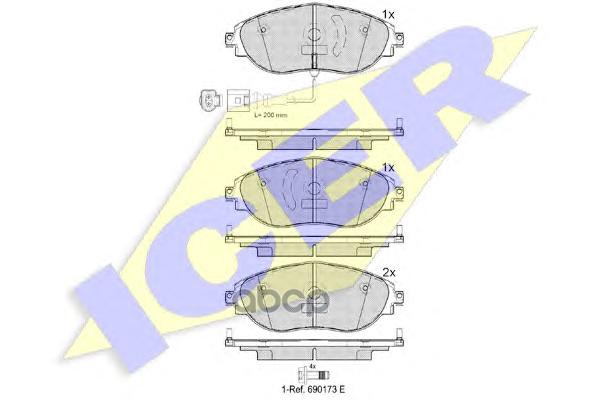 Колодки торм.дисковые Audi A3 (13-) Icer арт. 182018