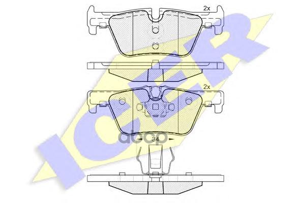 Колодки торм.диск.задн. 1 Series (F20) 116d  116i  118i  120d (11-) Icer арт. 182049