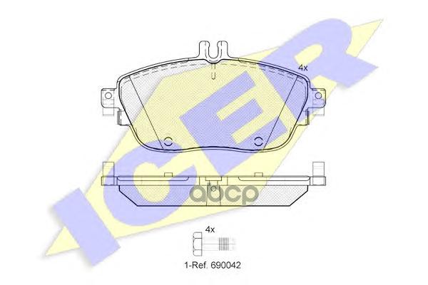 Колодки торм.диск. B-Class (w246) B180  B200 (11-) Icer арт. 182061