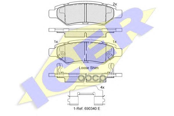 Колодки Торм.дисковые Cadilac Cts 2008- Icer арт. 182142