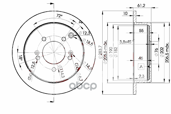Диск торм. задний Santa Fe  Trajet Icer арт. 78bd2907