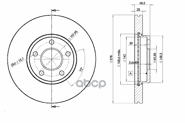 Диск Тормозной Focus  V50 (03-) Icer арт. 78bd3963