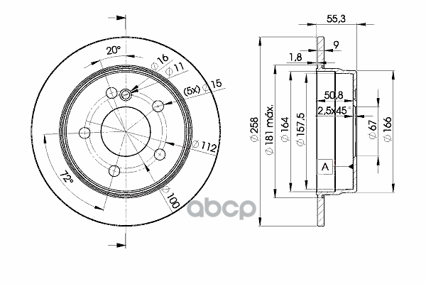 Диск Тормозной Задний Mb W202 /D=258Mm Icer 78Bd6470-2 Icer арт. 78BD6470-2