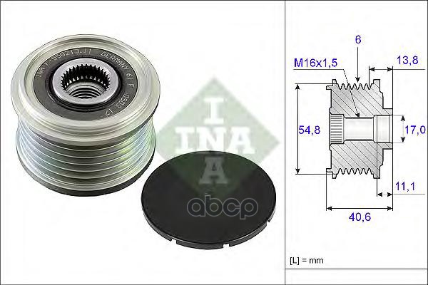 Шкив генератора RENAULT DUSTER 1.6 535010210 Ina арт. 535010210