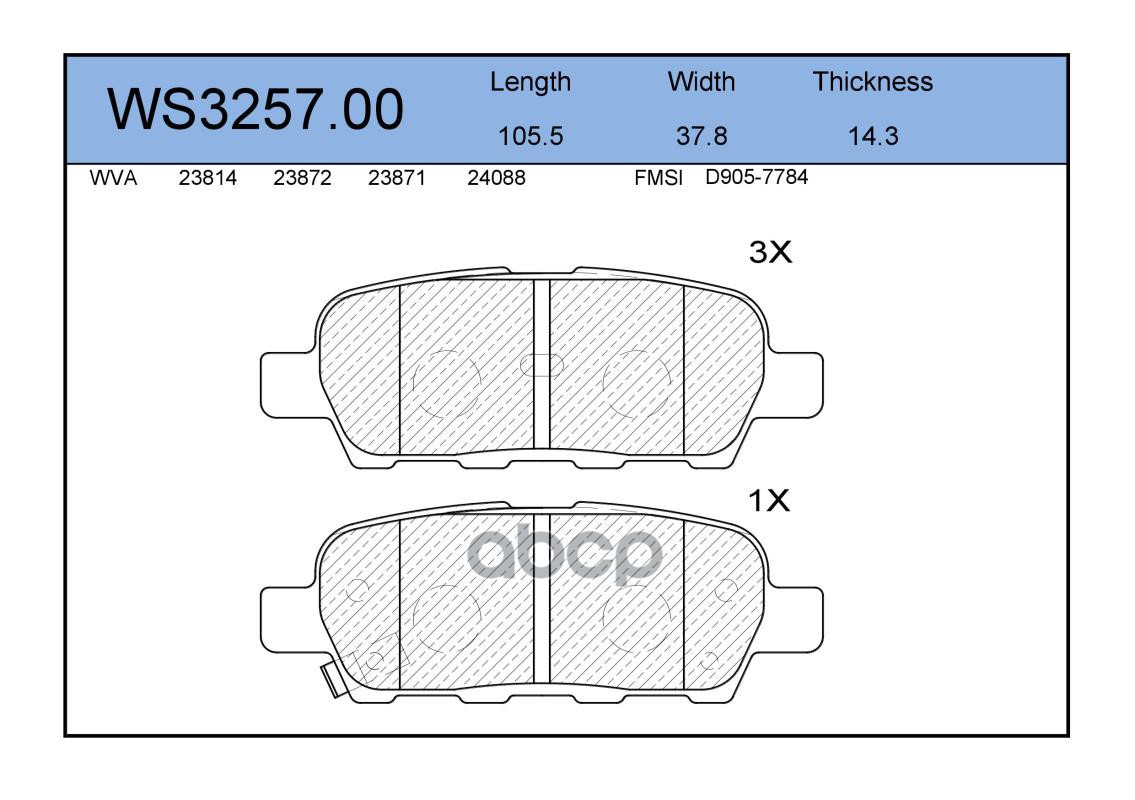 Колодки Тормозные Дисковые | Зад | JEENICE арт. WS325700