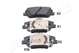 Колодки Тормозные Дисковые, Комплект | Перед | Japanparts арт. PAK26AF